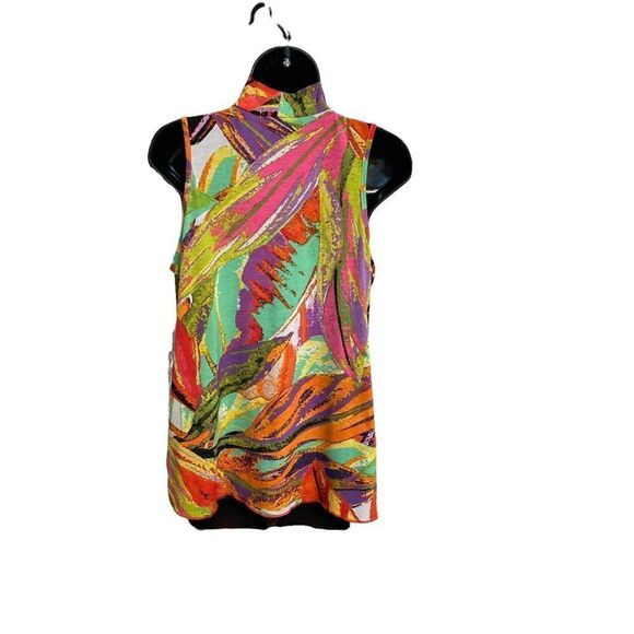 SPENSE, women’s Multicolored Top,Size Petite Medium,Sleeveless,Plunging neckline - Picture 2 of 8